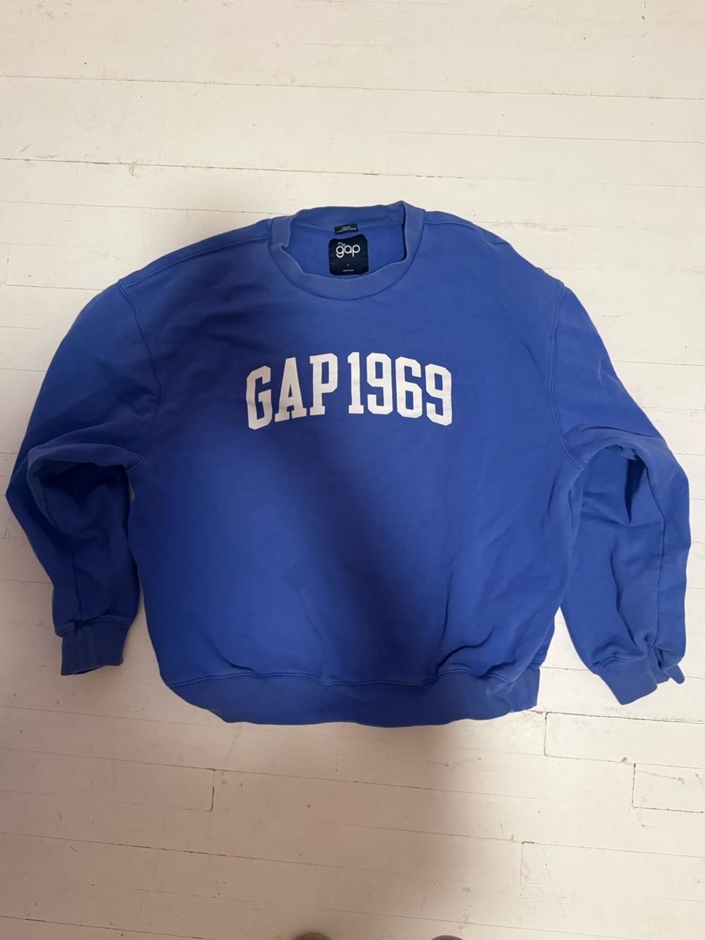 GAP Blue with White Logo Crewneck Sweatshirt